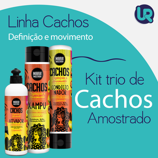 Kit Trio Cachos Amostrados (Shampoo, Cond. e Ativador 300ml)