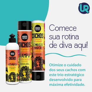 Kit Trio Cachos Amostrados (Shampoo, Cond. e Ativador 300ml)