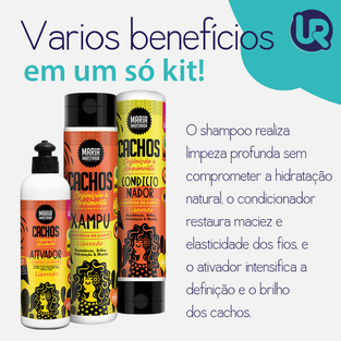 Kit Trio Cachos Amostrados (Shampoo, Cond. e Ativador 300ml)