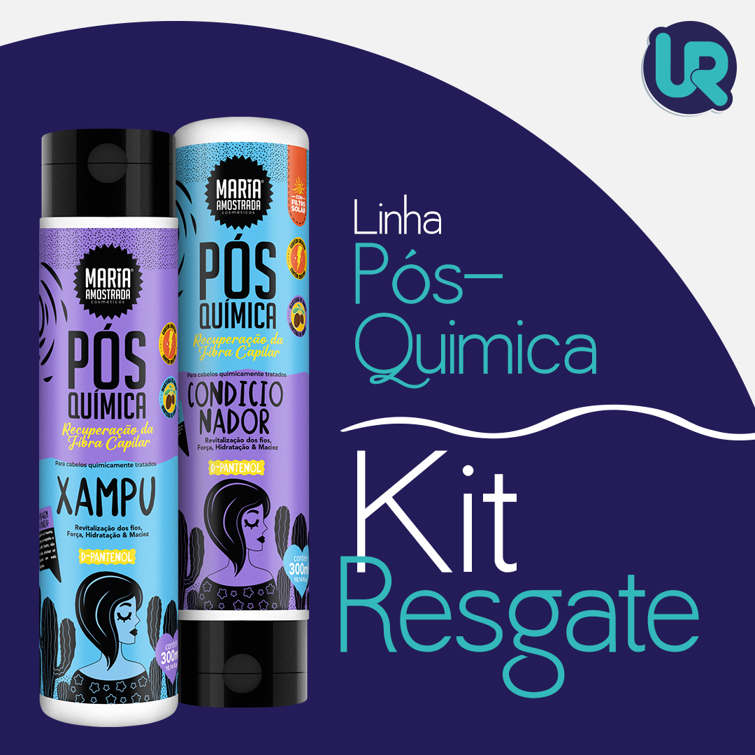 Kit Resgate Pós-Química Maria Amostrada (Shampoo + Condicionador 300ml)