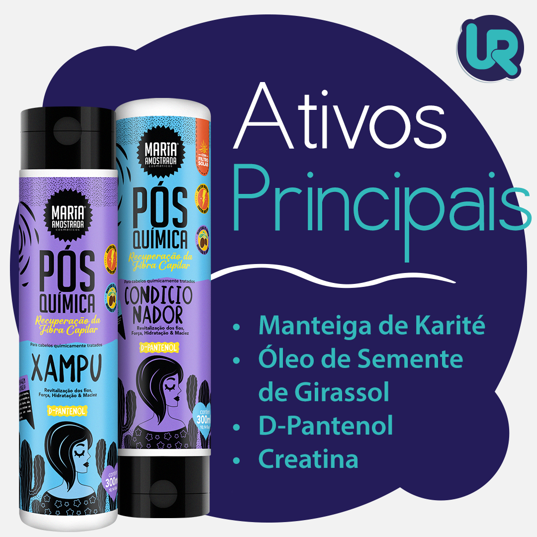 Kit Resgate Pós-Química Maria Amostrada (Shampoo + Condicionador 300ml)