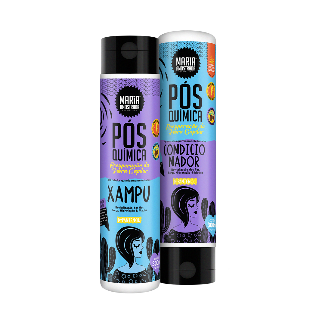 Kit Resgate Pós-Química Maria Amostrada (Shampoo + Condicionador 300ml)